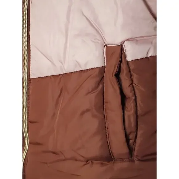 Swiss Alps Girls Small 7/8 Maroon Pink Puffer Jacket NWT Water Wind Resistant - Picture 12 of 13